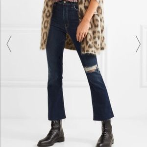 MOTHER- Kick Flare Jeans with distressing on left